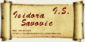 Isidora Savović vizit kartica